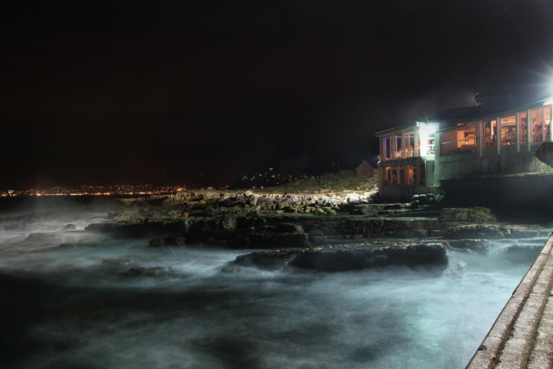 lighting, water, sea, night light, Kalk bay, body of water, photo, 720P, cape town, fishing village, near, smokey, building, body, landscape