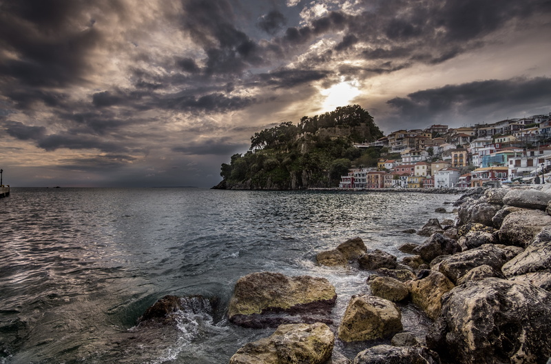 pier, scenics - nature, outdoors, greece, fishing village, no people, colors, overcast, beauty in nature, architecture, water, building exterior, afternoon