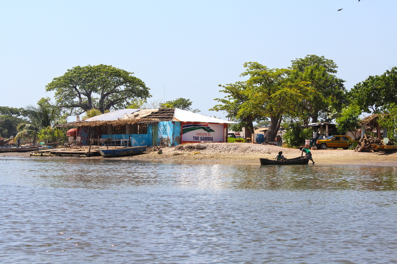 africa, mode of transportation, plant, day, river, pirogue, tropical climate, gambia, banjul, architecture, holiday, vacations, river scene, fishing village