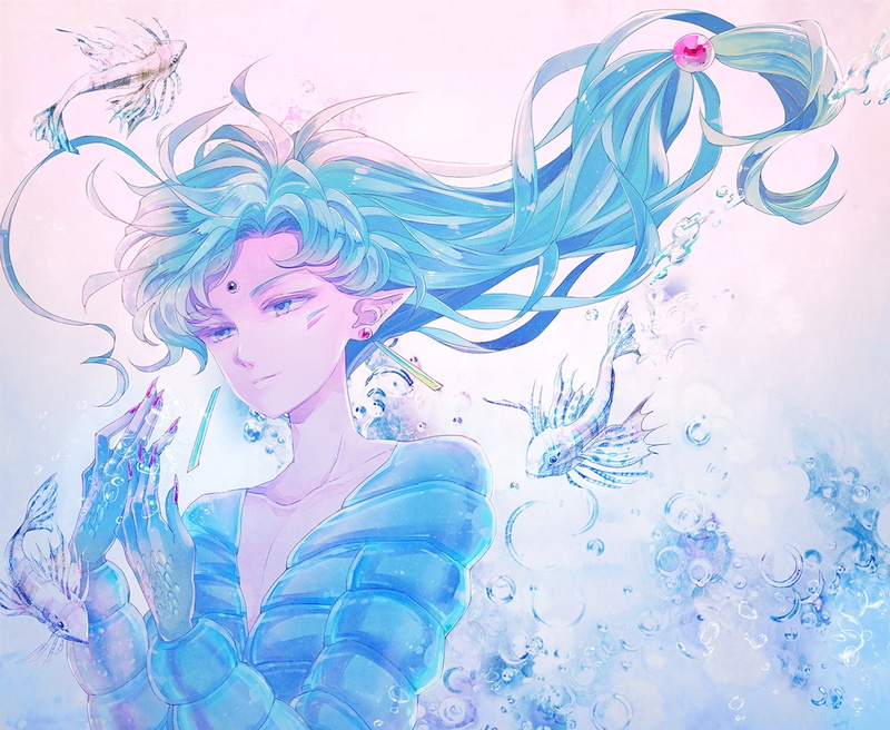 fish, eyes, objects, underwater, elves, anime, 720P, men, fantasy, sailormoon