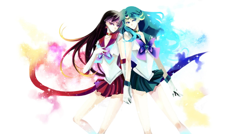  bows, indoors, happiness, young adult, white background, Mars, girls, arts culture and entertainment, form, looking at camera, women, sailor