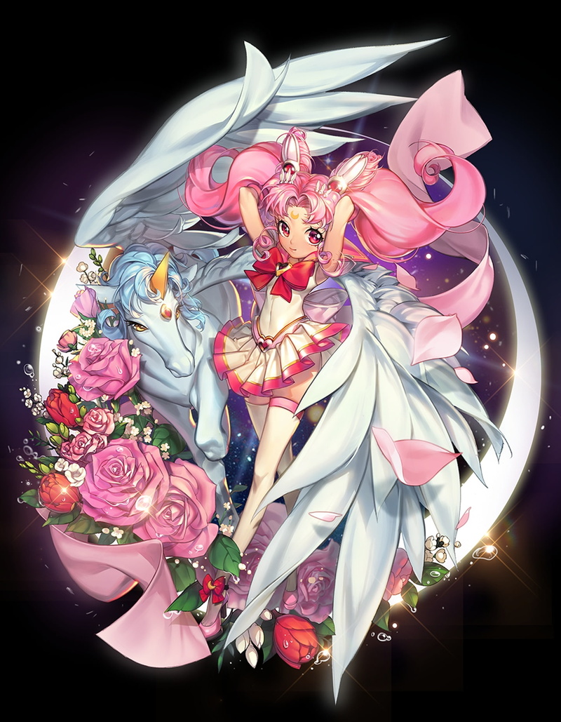 series, senshi, beauty, 720P, rose, dress, anime, moon, girl, character, bishoujo, pegasus, hair, flower, long, sailor
