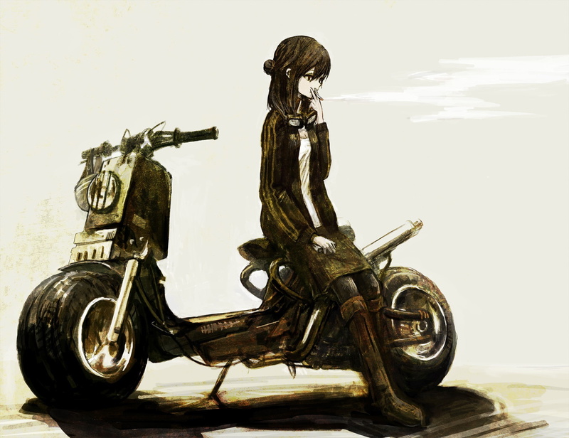 1080P, anime, cigarettes, anime girls, smoking