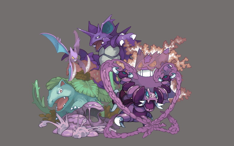 background, crobat, 1080P, pokemon, simple, gengar, venusaur, nidoking
