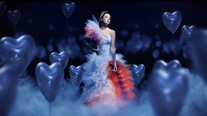 dress, ballon, women, heart, photography, 720P