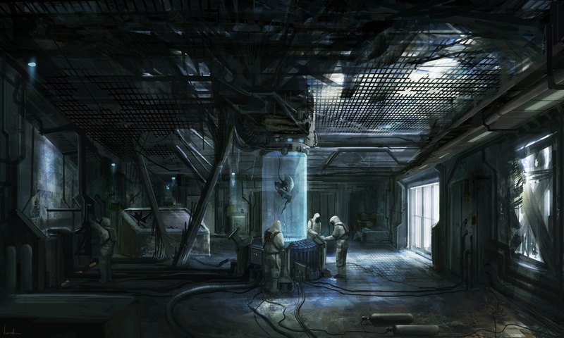 ruined, obsolete, bad condition, messy, lighting equipment, industry, dirty, old, run-down, abandoned, day, architecture, indoors, 4K, science scientists laboratories artwork digital art