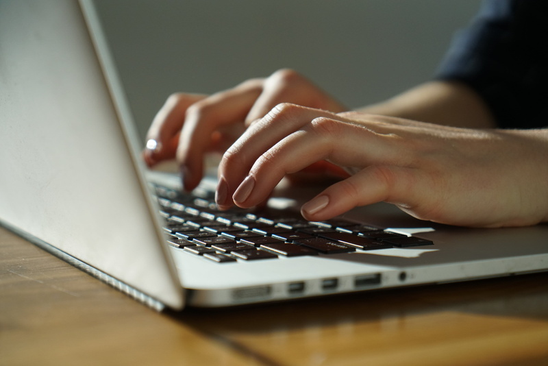close-up, one person, communication, Technology, photo, Desk, body part, Business, typing, Keyboard, Laptop, adult, Office, finger, table, Education, hand