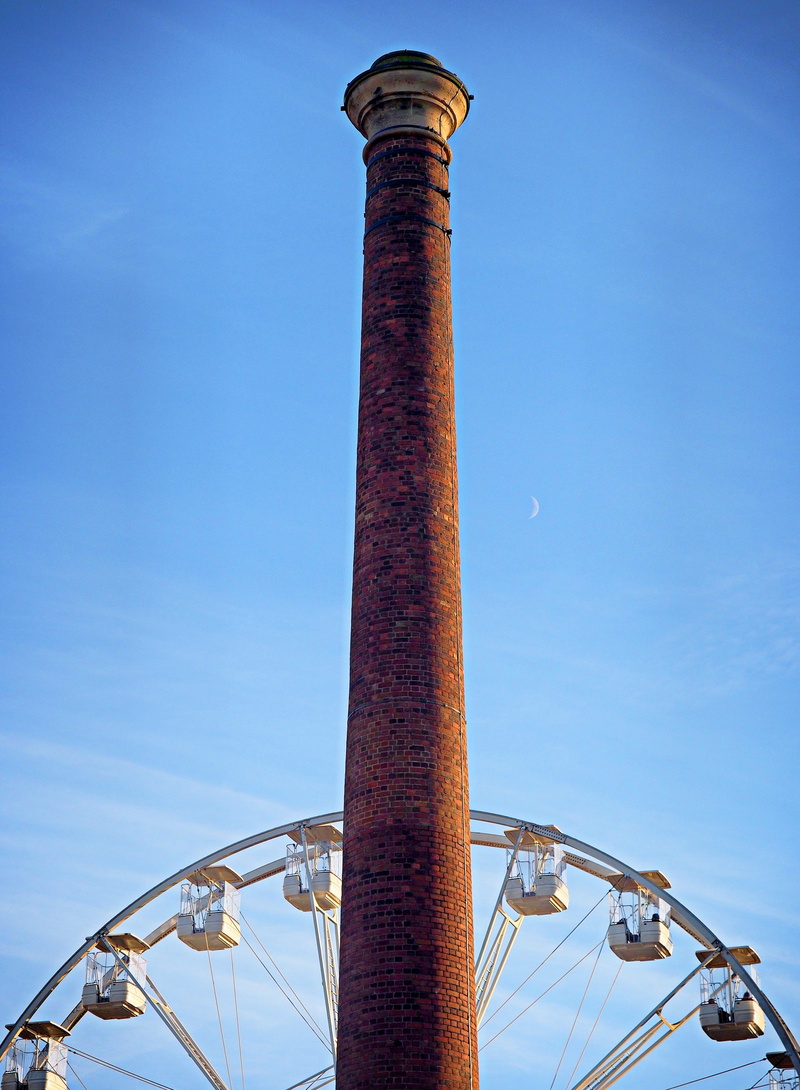 nature, Smoke, rusty, nautical vessel, water, park, ferris, tall - high, pipe - tube, blue, pole, new, old, Ferris, sunlight, industrial equipment, ride