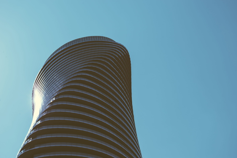 spiral, building Exterior, modern, photography, high, outdoors, tower, built Structure, blue, urban, skyscraper, day, office building exterior, arts culture and entertainment