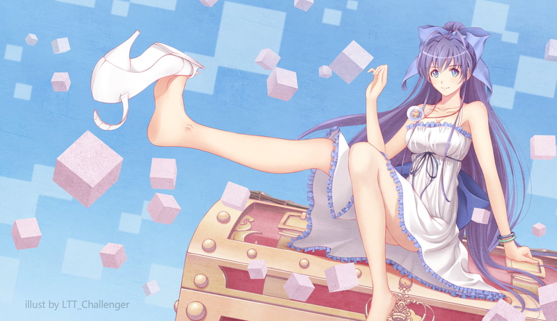 dress, long, ponytail, purple, hair, challenger, 2K, ltt