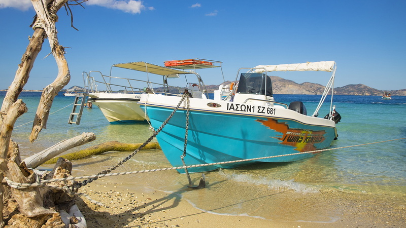 anchored, blue, holidays, sky, boats, sandy beach, docked, no people, driftwood, sand, boat, transportation, travel destinations, wave, island, zakynthos
