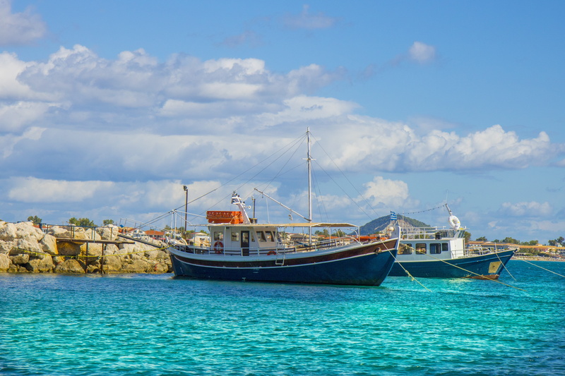 beach, lagos, transportation, sandy beach, fishing boat, moored, greek, outdoors, nature, zakynthos, body of water, cloud - sky, light, sky, waterfront