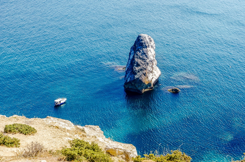 landscape, seascape, rock - object, day, crimea, blue, sea, travel, nature, fiolent, coast, vacation, wave, 4K, beauty in nature, greenish-blue, land