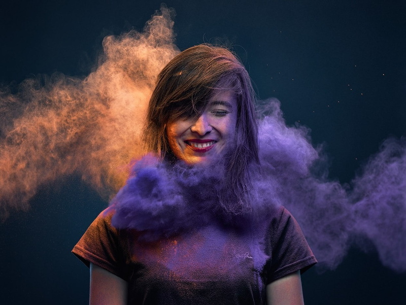 smoke, women, colorful, 480P, dust