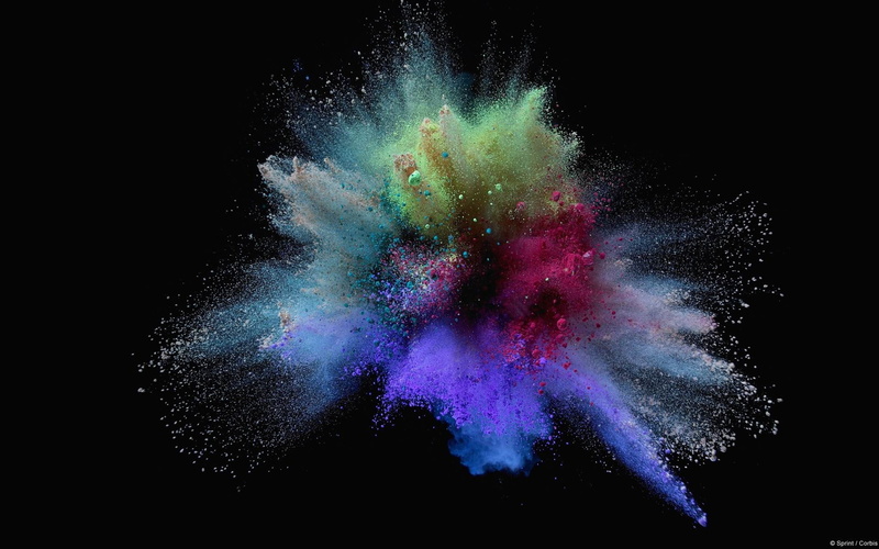 splashing, talcum powder, holi, exploding, purple, green, motion, multi colored, smoke - physical structure, sand, black background, blue, 1080P, studio shot
