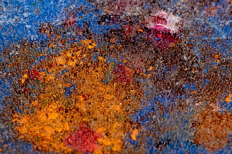 face powder, background, paint, holi, frost, outdoors, talcum powder, bubbles, close-up, ice, full frame, steel, high angle view, abstract, day, 2K, blue