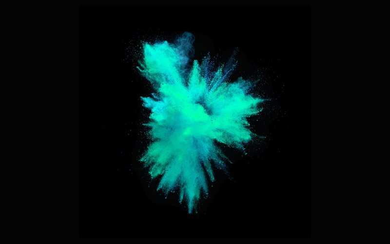4K, apple, exploding, abstract, dark, green color, blue, black background, pop, background, celebration, green, copy space, macbook, studio shot, splashing