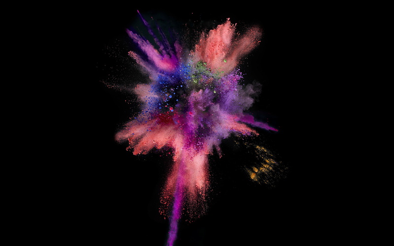 smoke - physical structure, rainbow, talcum powder, red, creativity, dark, impact, motion, vitality, no people, blue, ios9, holi, apple, spark, iphone6s