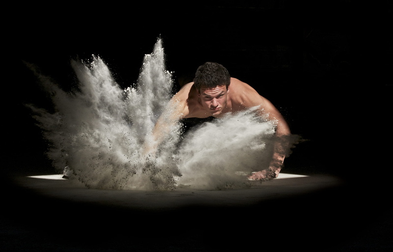 men, ballet, man, smash, full length, indoors, ground, photo, body part, young men, emotion, vitality, adult, strength, talcum powder, black background