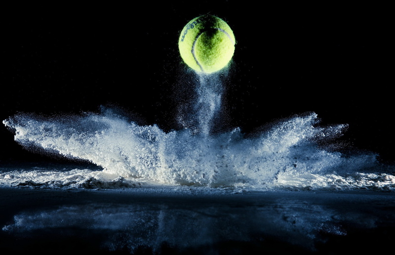 abstract backgrounds, studio shot, black background, talcum powder, dust, strength, tennis, sports tennis tennis balls reflection, storm, indoors, impact