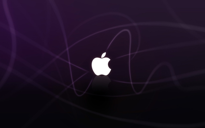 apple, purple, waves, logo, 1080P
