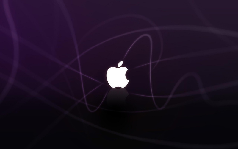 1080P, purple, logo, waves, brand, apple