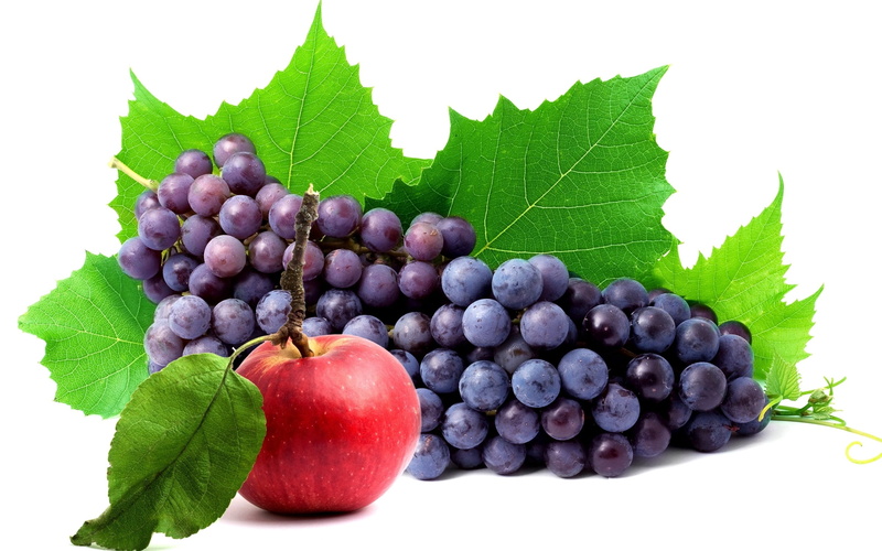 white Background, plant part, freshness, apple, organic, purple, berry Fruit, red, studio shot, wellbeing, food And Drink, backgrounds, leaves, grapes
