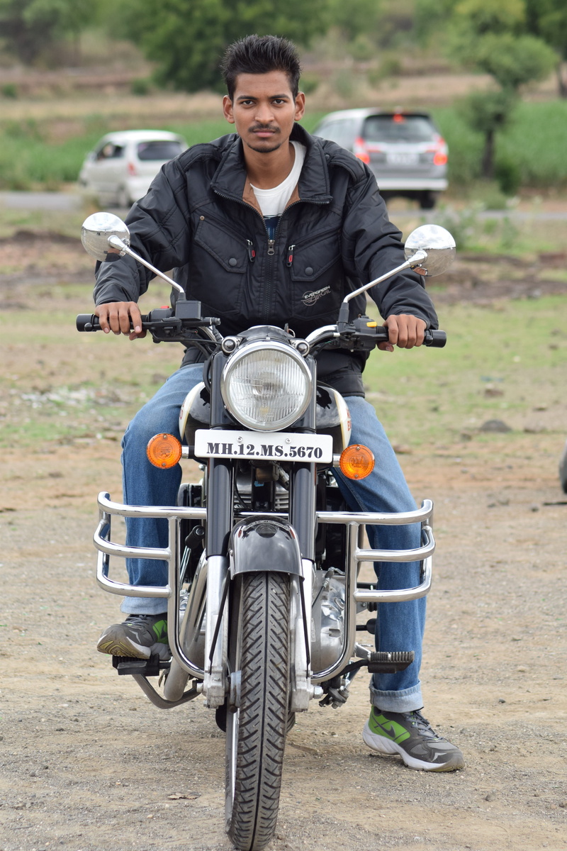 one person, real people, tanu, men, bishu, ankaj, land vehicle, looking at camera, adult, man, biker, full length, motorcycle, prateek, front view, ride