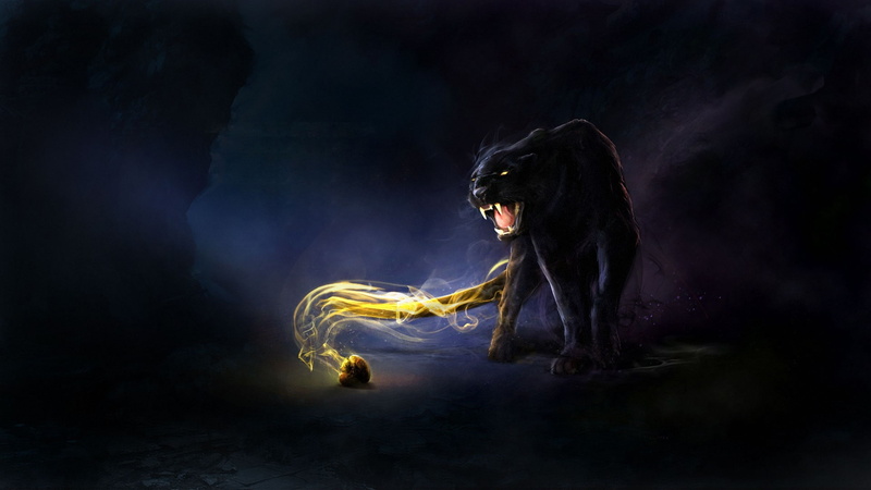 art, fantasy, illustrations, artwork, Guenhwyvar, predator, Panthers, 1080P, fangs, Vessel