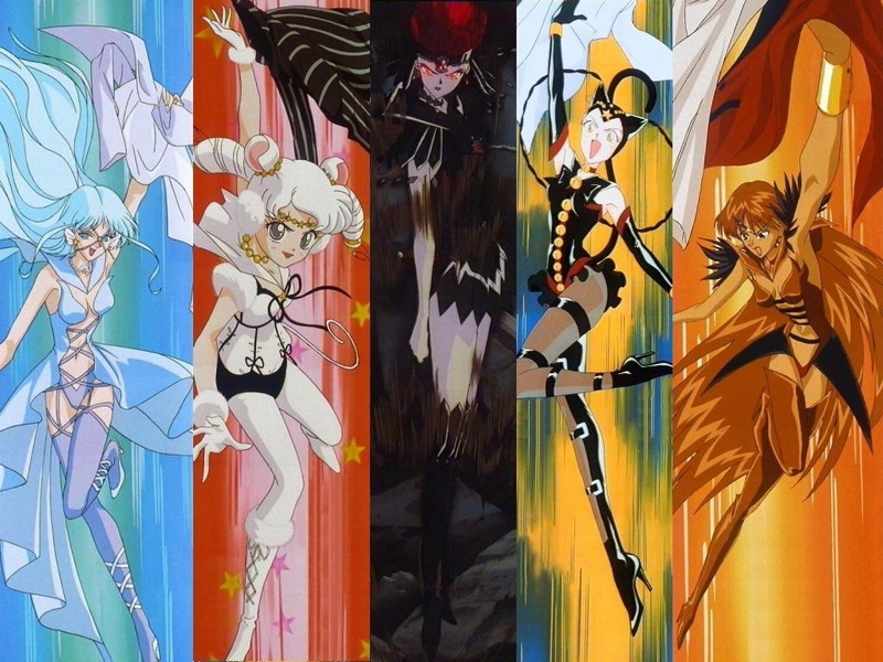 art, 480P, mouse, aluminum, Sailor Moon Stars, cat, hd, crow, sailor, lead, anime, Tin Cat, iron, Lead Crow, Iron Mouse, tin, moon, Chaos, siren, Sailor