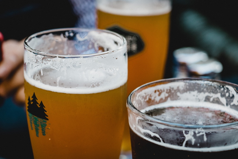 beer - alcohol, child, food and drink, still life, three, beer glass, human, girl, no people, bar - drink establishment, drinking glass, filled, glass