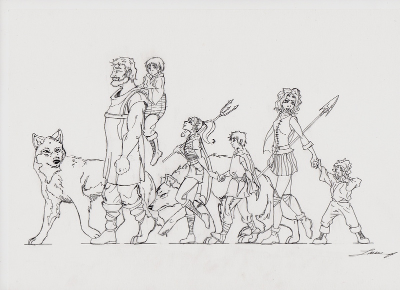 2K, A Song Of Ice And Fire, Bran Stark, Rickon Stark, Jojen Reed, Meera Reed, Hodor (Game of Thrones), Osha (Game Of Thrones), Fantasy