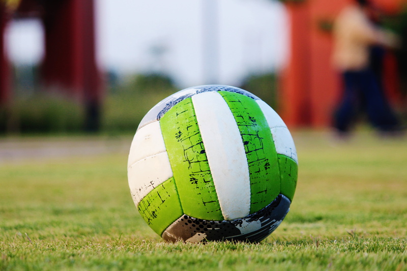 green, day, inflatable, shape, competition, competitive Sport, grass, leisure Games, green color, focus on foreground, playing, sport, team sport, soccer Ball