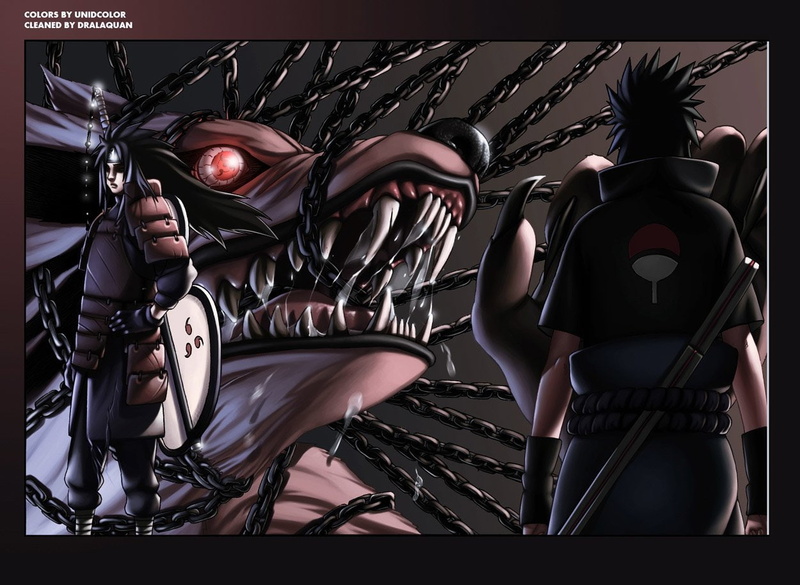 illustration, 480P, Madara Uchiha, sasuke, Anime, kyuubi, madara, uchiha, shippuden, Naruto, Sasuke Uchiha