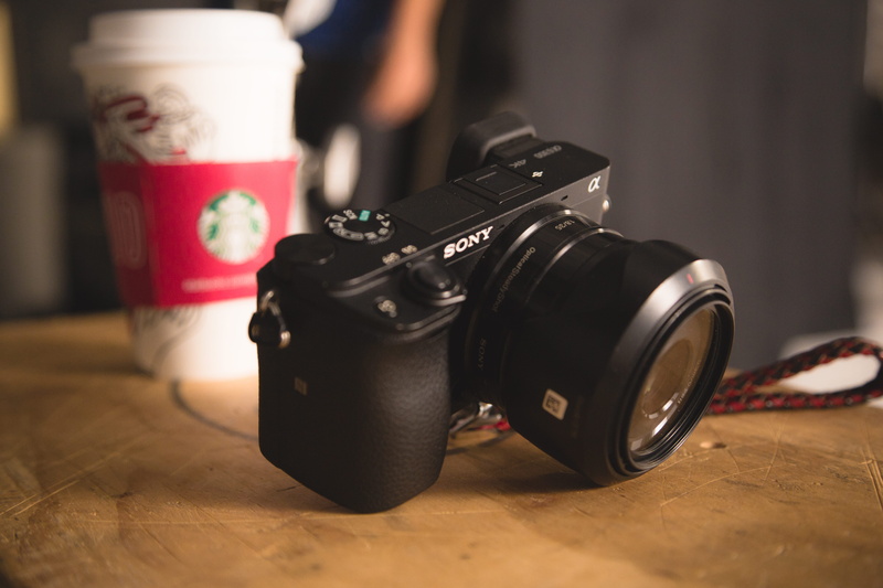 no people, selective focus, retro styled, starbucks, slr camera, sony a6300, table, sony cinema, technology, photographic equipment, photography themes