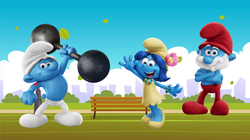 male likeness, 4K, blue, happiness, smurfette, celebration, figurine, large group of objects, art and craft, toy, papa, representation, smurfs