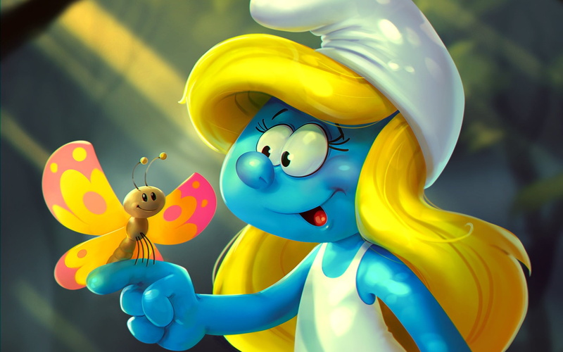 art, butterfly, Smurfette, 1080P, childrens, Katya Art