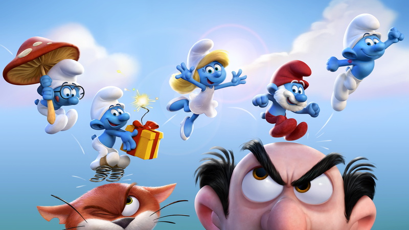 hd, multi colored, 4K, childhood, photo, sky, smurfs, balloon, adult, blue, toy, people, women, human body part, cartoon, cloud - sky, day