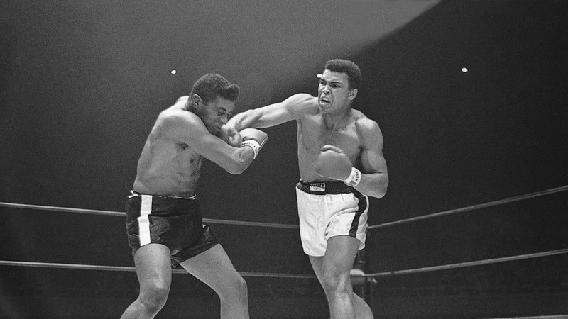 boxing, 1965, 1080P, monochrome, Muhammad Ali, Floyd Patterson, legends