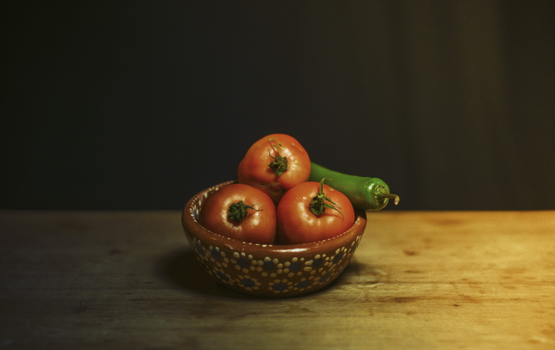 yuriria, red, tomates, group of objects, copy space, fruit, mexico, food and drink, bowl, chilli, table, black background, food, freshness, wood - material