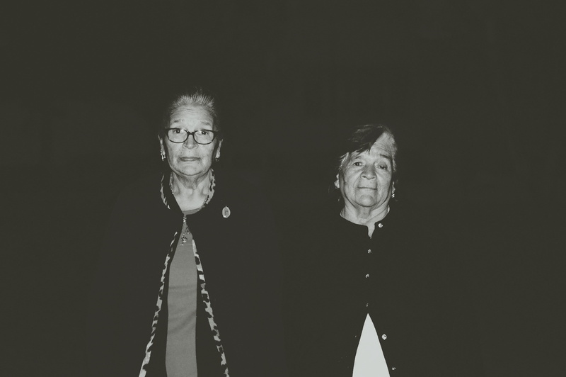 two people, looking at camera, indoors, adult, two, old, people, front view, studio shot, eyeglasses, young adult, togetherness, older, black and white