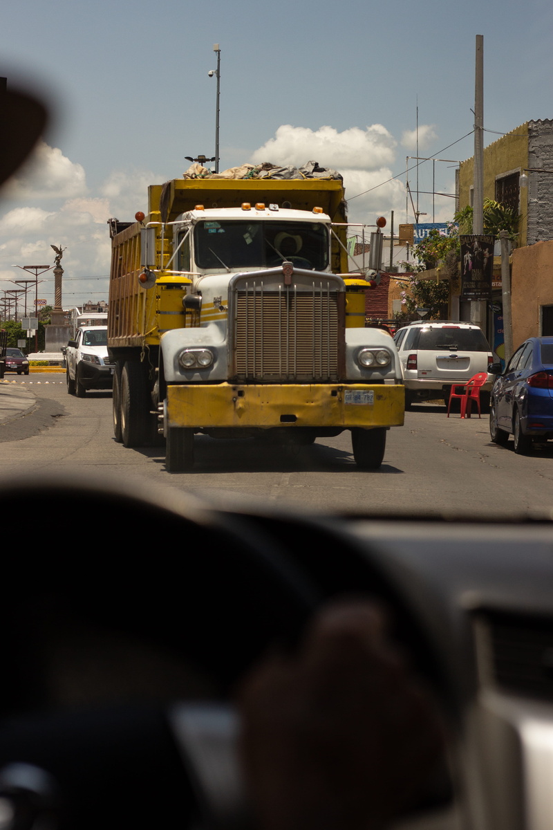 city, nature, focus on background, school bus, 4K, motor vehicle, street, outdoors, travel, truck, yuriria, transportation, road, architecture, mexico