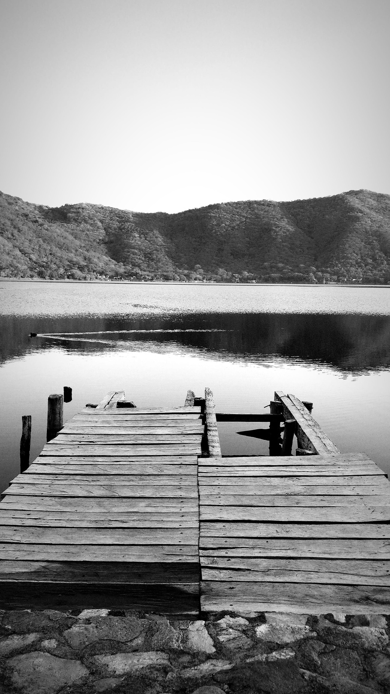 lake, landscape, bandw, no people, wood - material, jetty, pier, dock, outdoors, mexico, lagoon, tranquil scene, santa maría del oro, beauty in nature