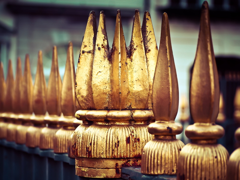 belief, bamboo - material, gold, focus, metal, brass, limit, selective focus, fence, close-up, still life, wood - material, side by side, no people, photo