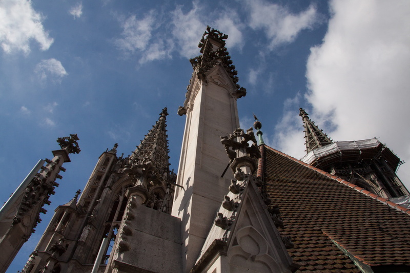 city, cloud - sky, sculpture, church, construction, ulm, place of worship, nature, tracery, static, gothic, 4K, east tower, superelevation, building exterior