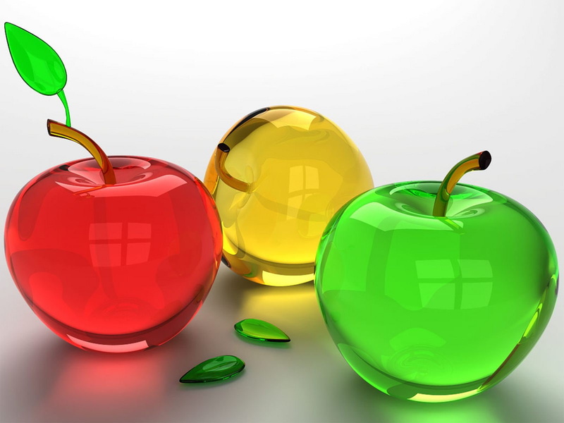 apple, 720P, apples, d, colorful, clipart, 3d, three