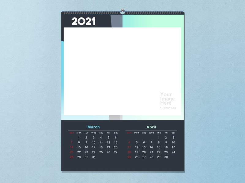 4K, 2021 calendar, template