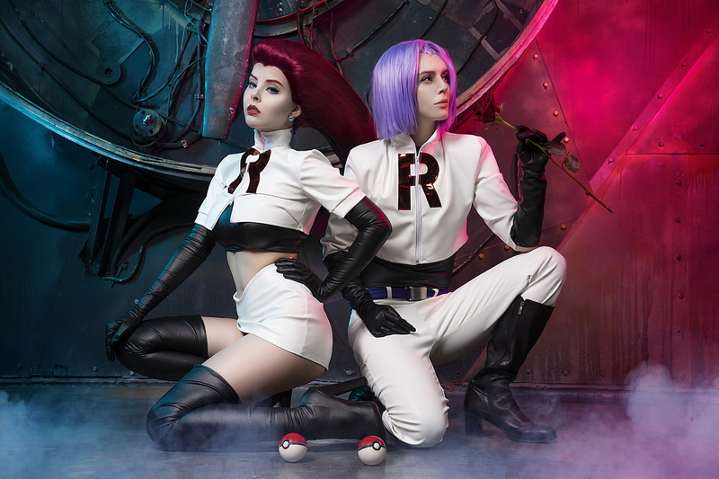 model, Jessie (Pokémon), Disharmonica, Pokémon, women indoors, Team Rocket, James (Pokémon), cosplay, Helly von Valentine, women, indoors, 5K, anime, anime