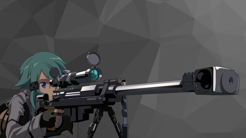 Sword Art Online, Sinon (Sword Art Online), sniper rifle, Asada Shino, 8K, Hecate II