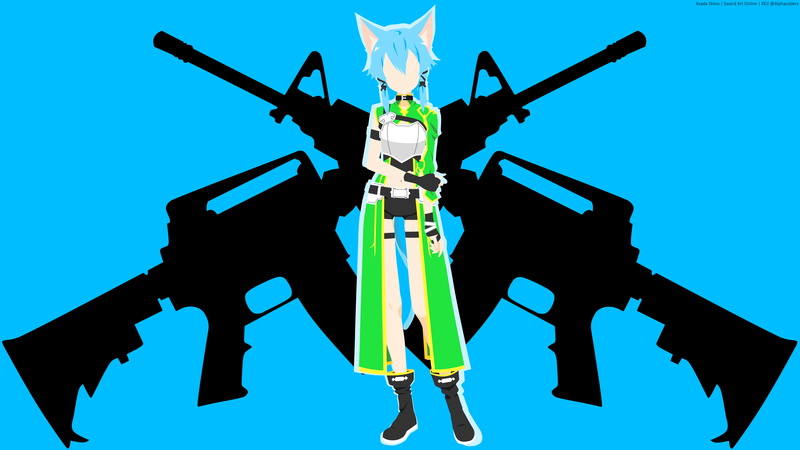 Sword Art Online II, Gun Gale Online, Minimalist, 8K, Girl, Asada Shino, Anime, Sword Art Online